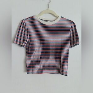 Forever 21 Red, White, Blue and Black Striped Top